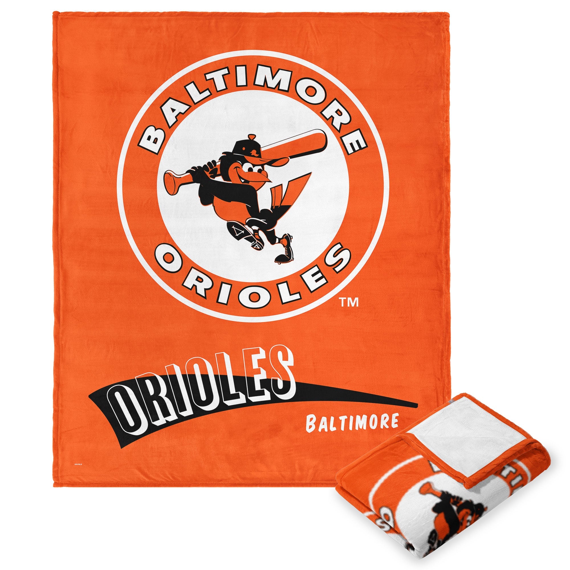 Baltimore Orioles MLB CC Throwback Silk Touch Throw Blanket 50x60 Inches