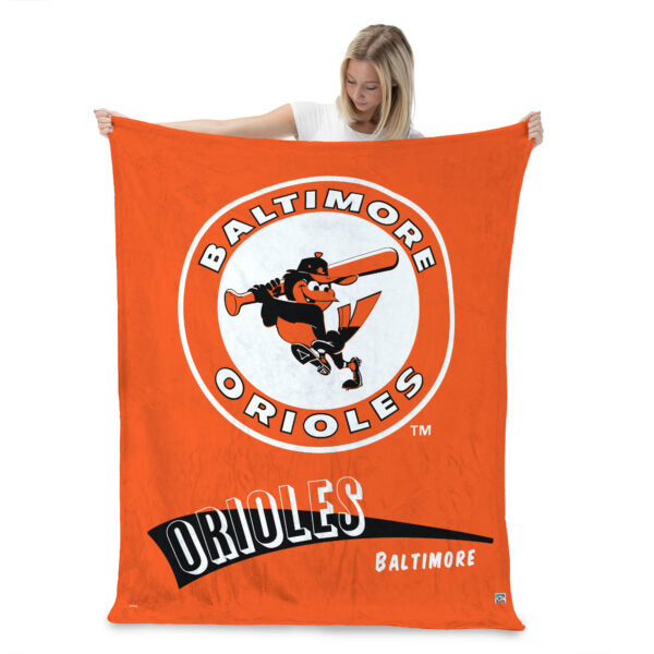 Baltimore Orioles MLB CC Throwback Silk Touch Throw Blanket 50x60 Inches