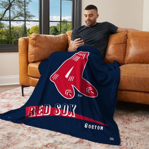 Boston Red Sox MLB CC Throwback Silk Touch Throw Blanket 50x60 Inches