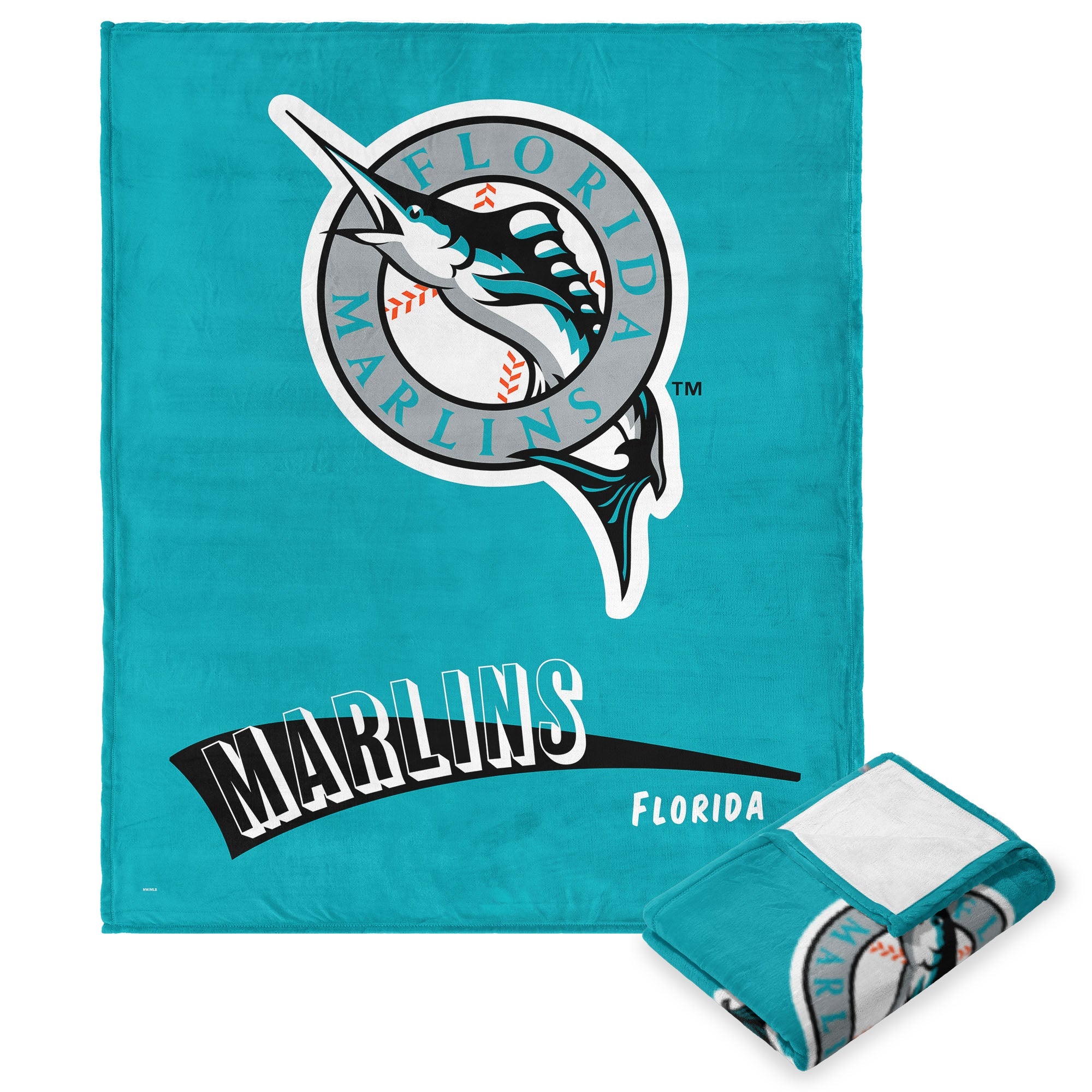 Miami Marlins MLB CC Throwback Silk Touch Throw Blanket 50x60 Inches