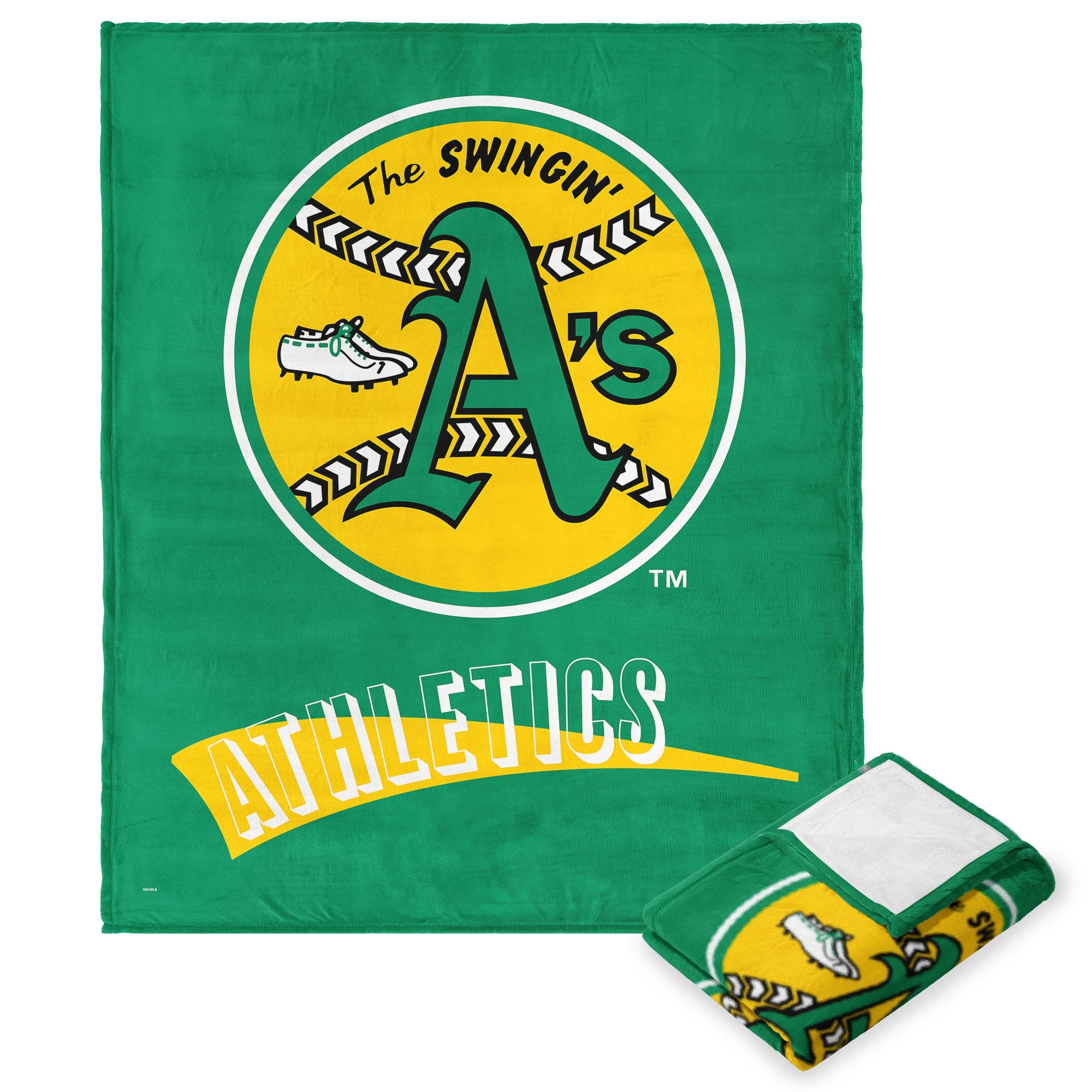 Oakland Athletics MLB CC Throwback Silk Touch Throw Blanket 50x60 Inches