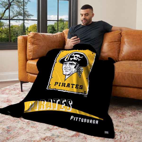 Pittsburgh Pirates MLB CC Throwback Silk Touch Throw Blanket 50x60 Inches