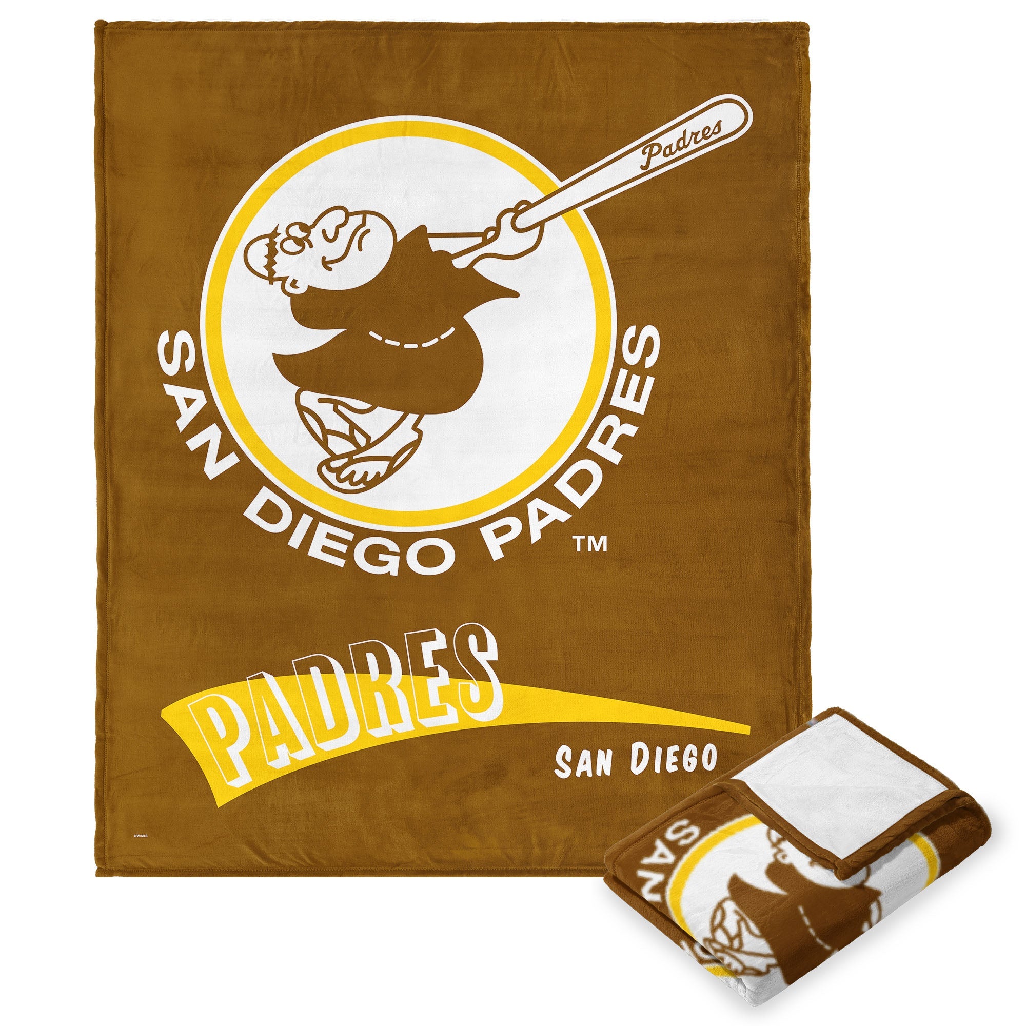 San Diego Padres MLB CC Throwback Silk Touch Throw Blanket 50x60 Inches