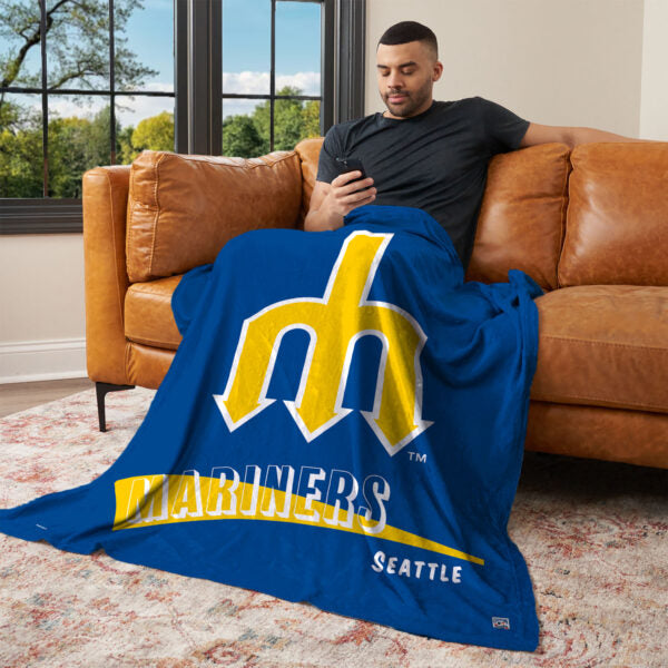 Seattle Mariners MLB CC Throwback Silk Touch Throw Blanket 50x60 Inches