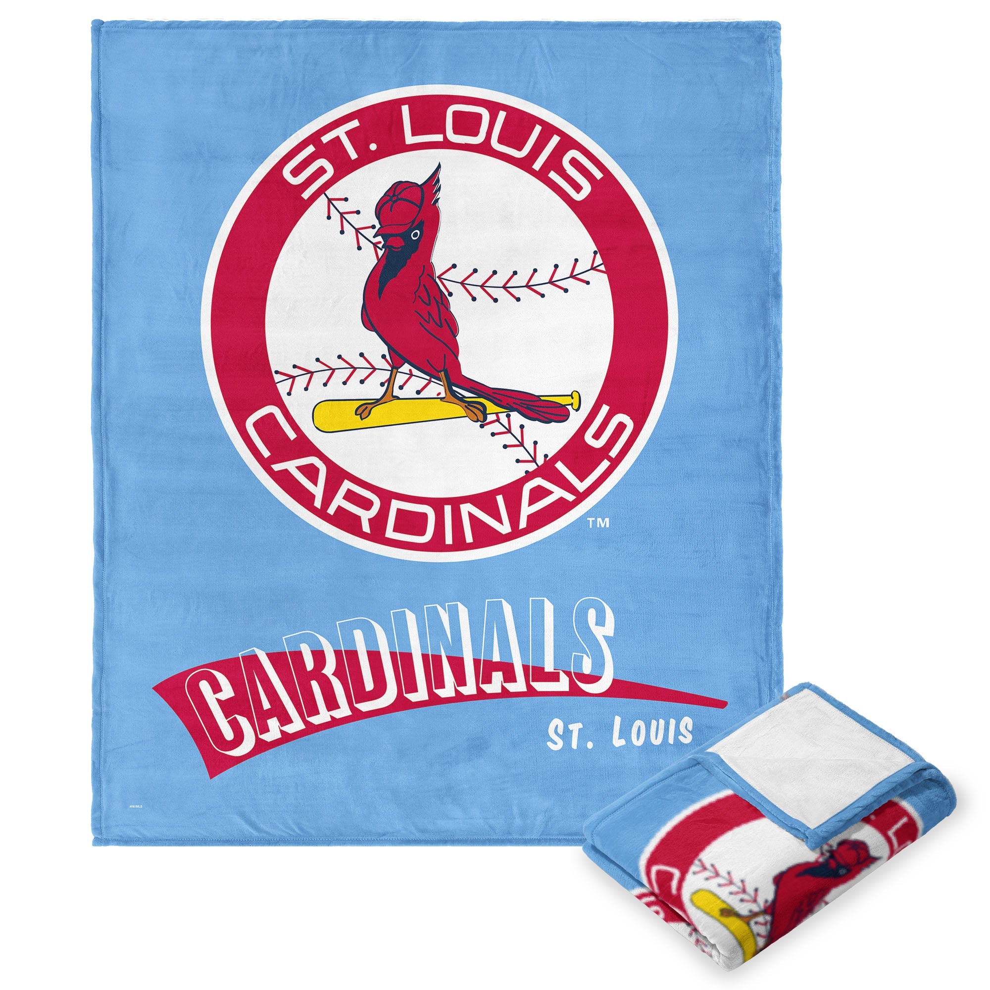 St Louis Cardinals MLB CC Throwback Silk Touch Throw Blanket 50x60 Inches