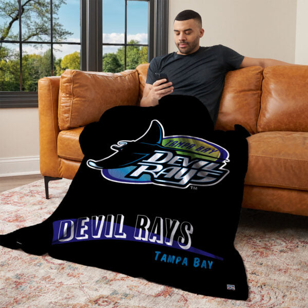 Tampa Bay Rays MLB CC Throwback Silk Touch Throw Blanket 50x60 Inches