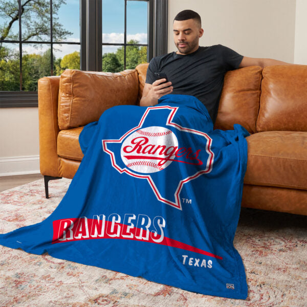 Texas Rangers MLB CC Throwback Silk Touch Throw Blanket 50x60 Inches