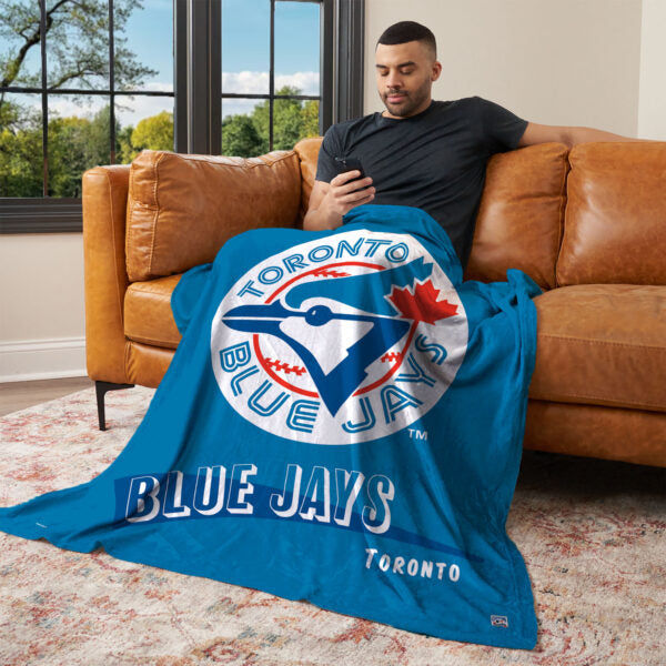 Toronto Blue Jays MLB CC Throwback Silk Touch Throw Blanket 50x60 Inches