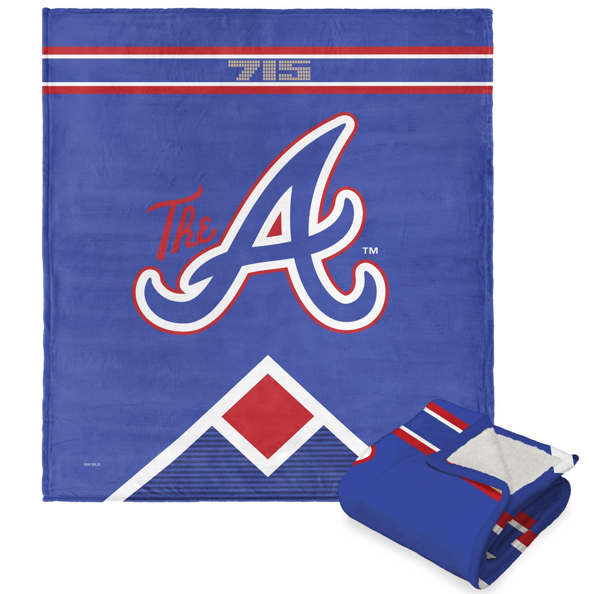 MLB Atlanta Braves City Connect Silk Touch Sherpa Throw Blanket 50¡Á60 Inches