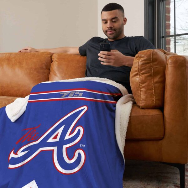 MLB Atlanta Braves City Connect Silk Touch Sherpa Throw Blanket 50¡Á60 Inches