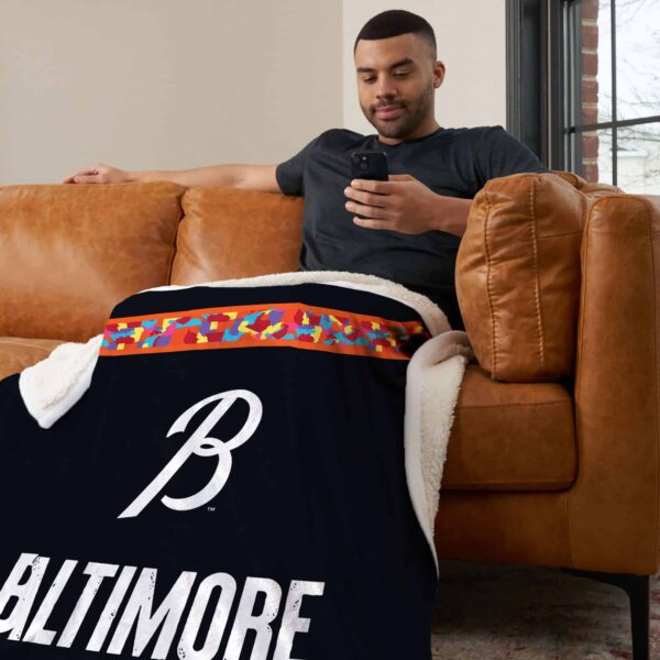MLB Baltimore Orioles City Connect Silk Touch Sherpa Throw Blanket 50¡Á60 Inches