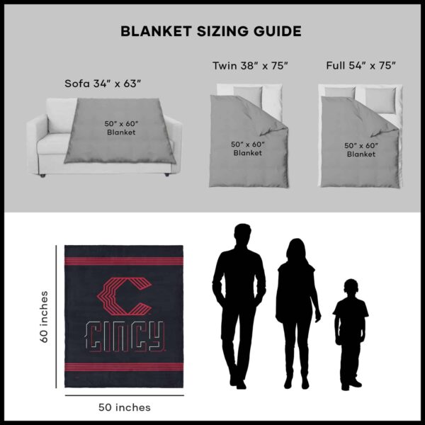 MLB Cincinnati Reds City Connect Silk Touch Sherpa Throw Blanket 50¡Á60 Inches