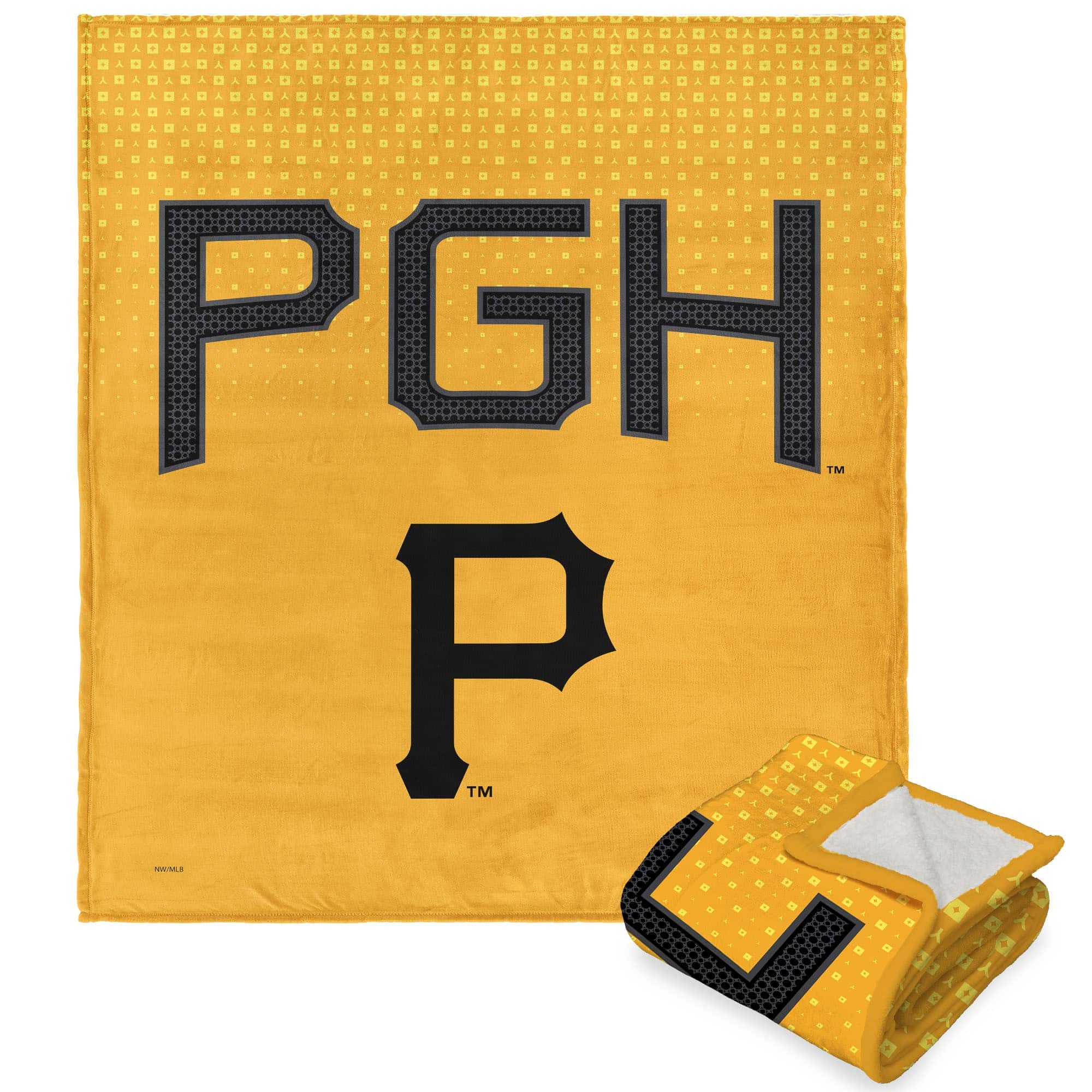 MLB Pittsburgh Pirates City Connect Silk Touch Sherpa Throw Blanket 50¡Á60 Inches