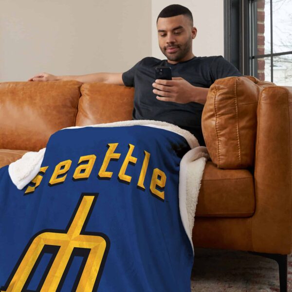 MLB Seattle Mariners City Connect Silk Touch Sherpa Throw Blanket 50¡Á60 Inches
