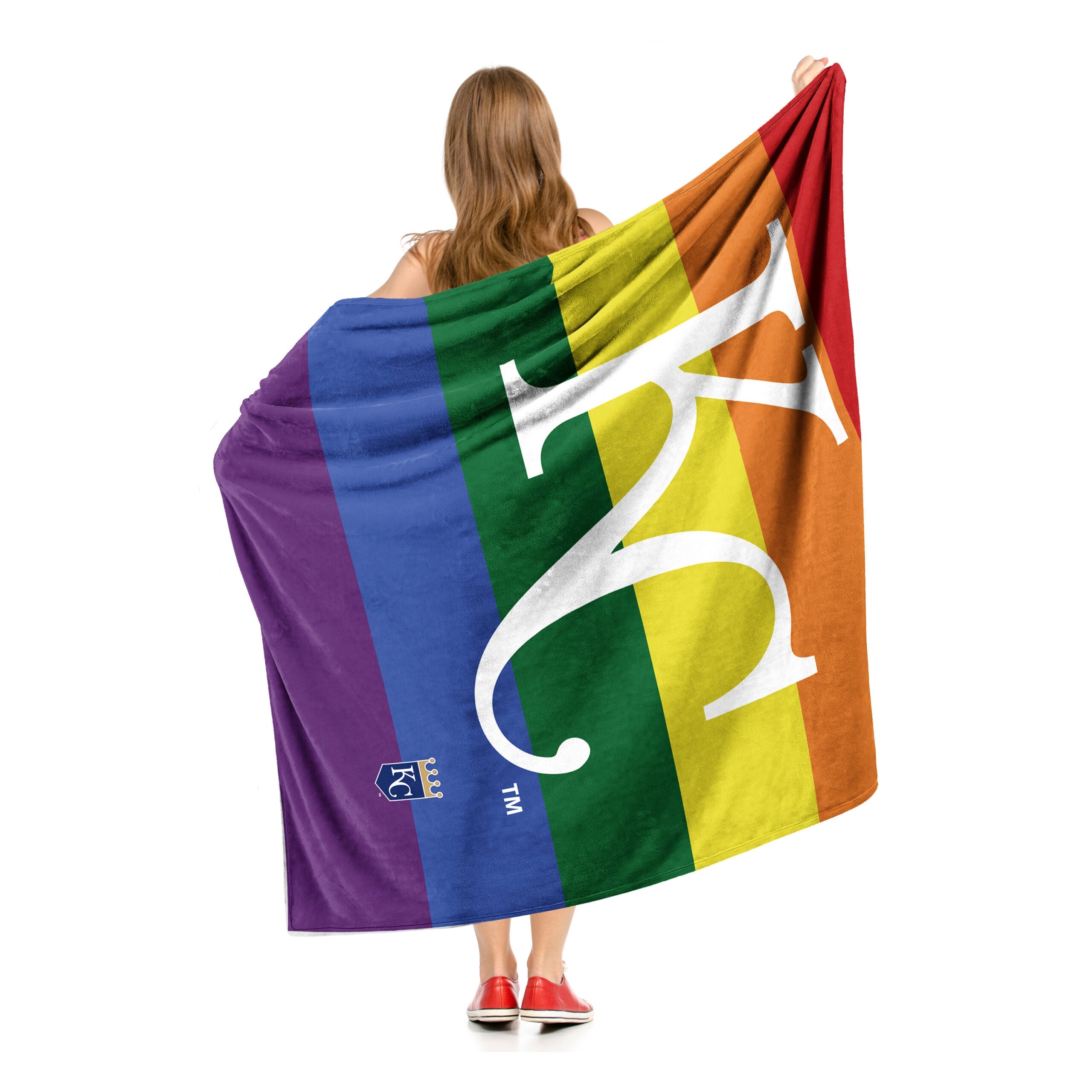 MLB Kansas City Royals Pride Series Silk Touch Sherpa Throw Blanket 50x60 Inches