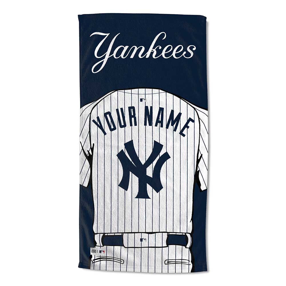 MLB New York Yankees Jersey Personalized Beach Towel 30x60 Inches