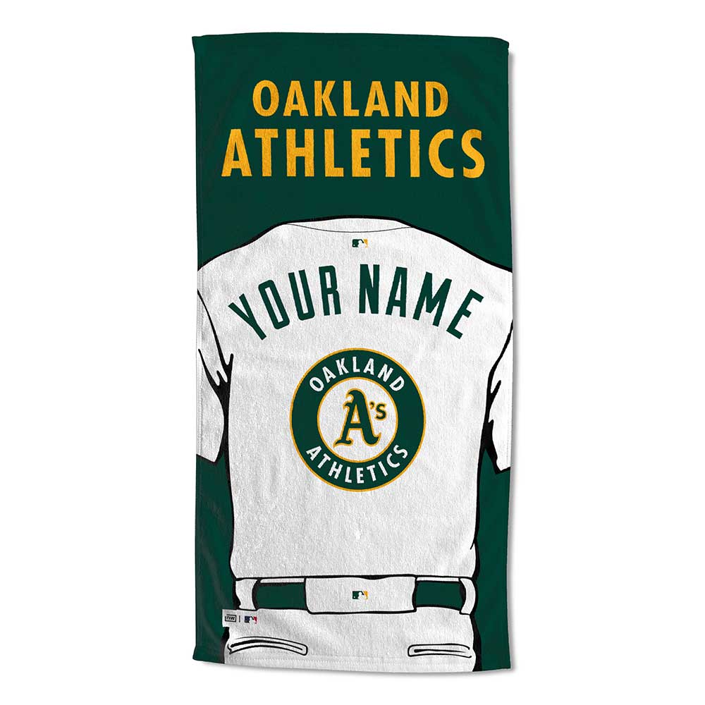 MLB Oakland Athletics Jersey Personalized Beach Towel 30x60 Inches