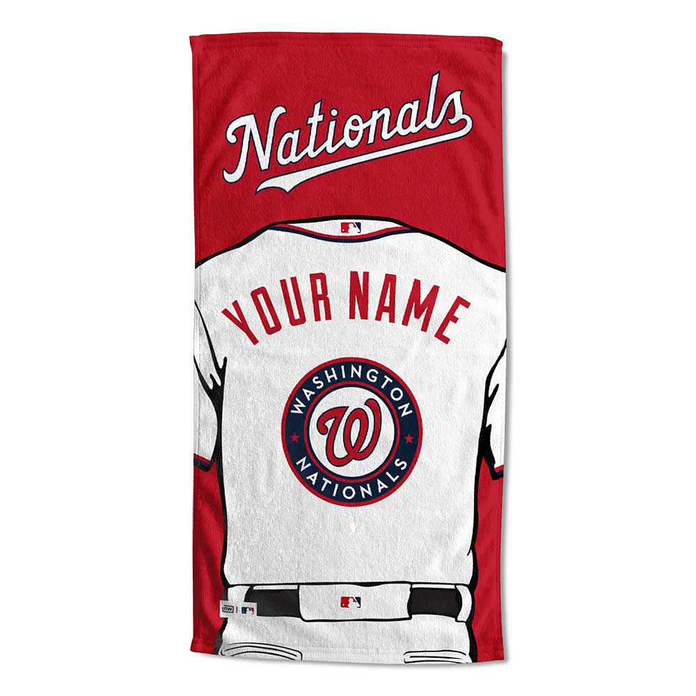 MLB Washington Nationals Jersey Personalized Beach Towel 30x60 Inches