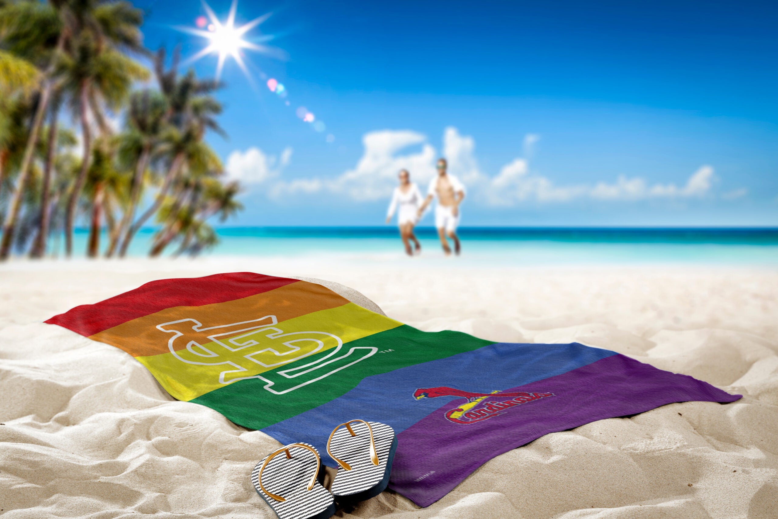 MLB St. Louis Cardinals Candy Skull Beach Towel 30x60 Inches