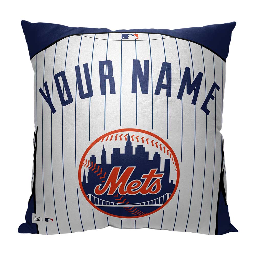 MLB New York Mets Jersey Personalized Pillow 18x18 Inches
