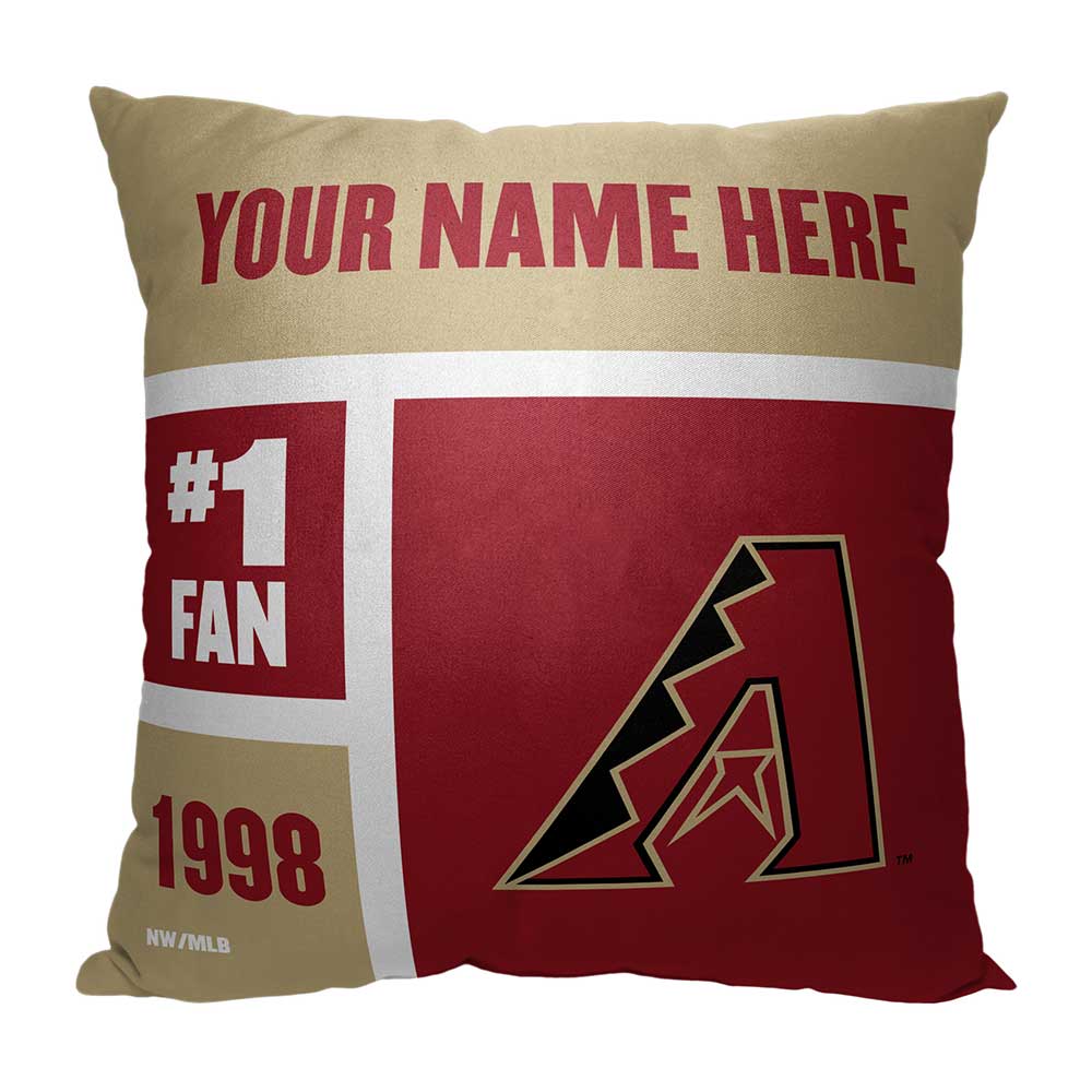 MLB Arizona Diamondbacks Colorblock Personalized Throw Pillow 18x18 Inches
