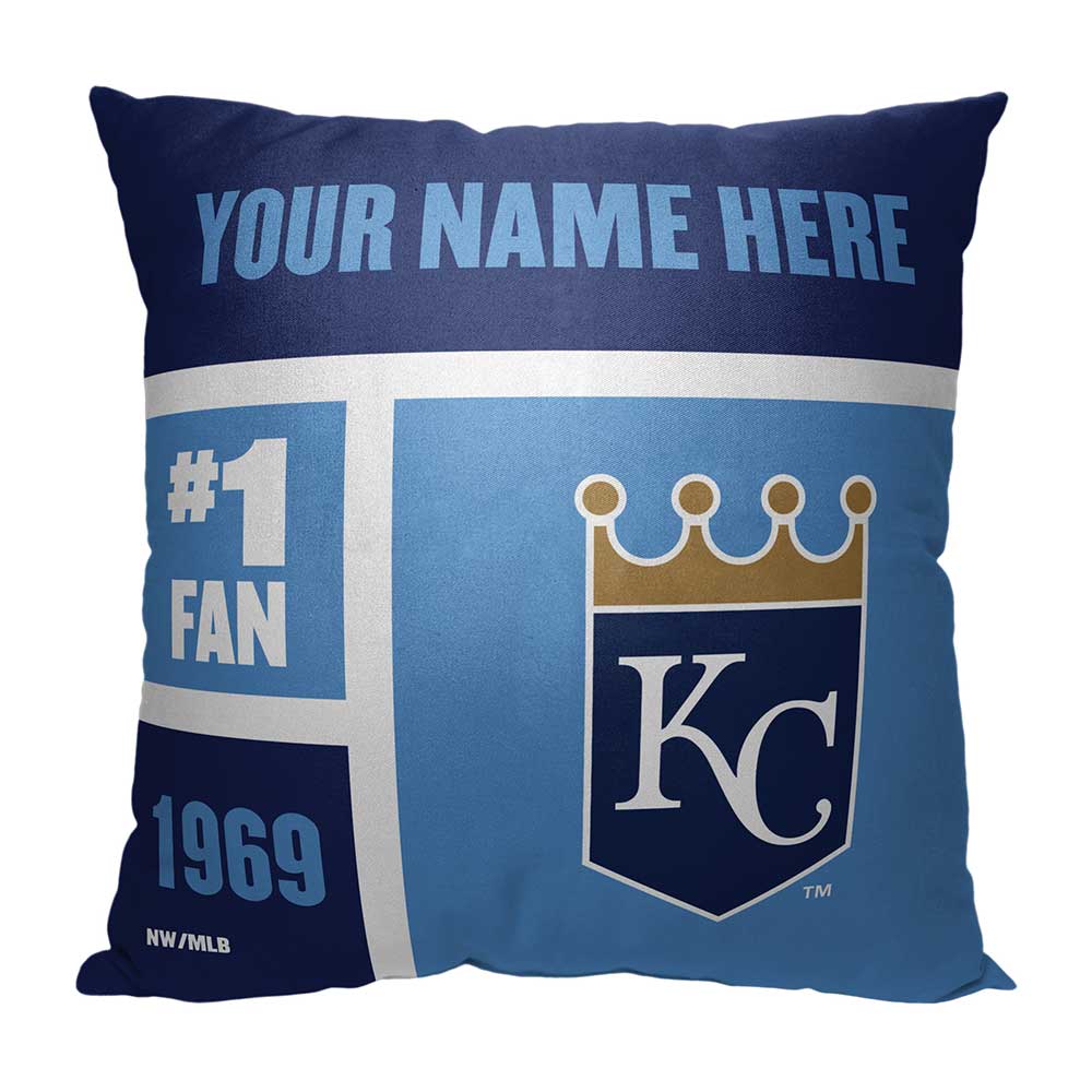 MLB Kansas City Royals Colorblock Personalized Throw Pillow 18x18 Inches