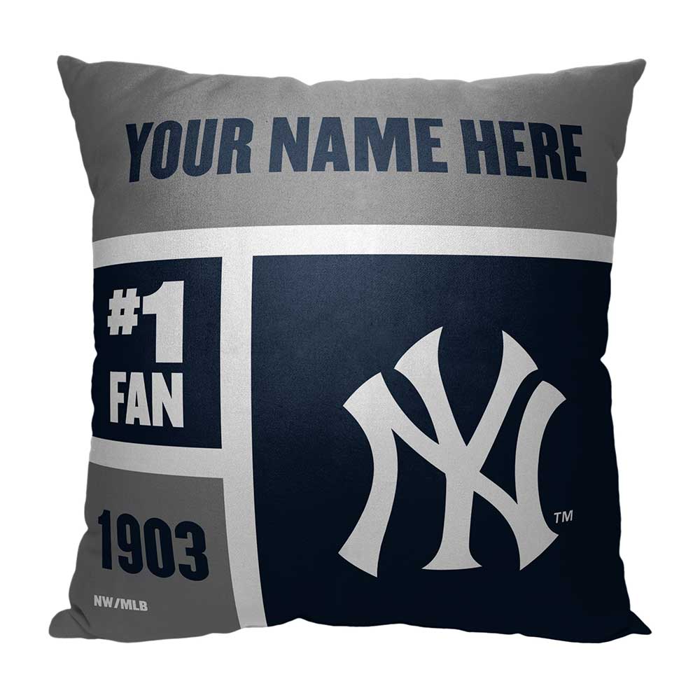 MLB New York Yankees Colorblock Personalized Throw Pillow 18x18 Inches