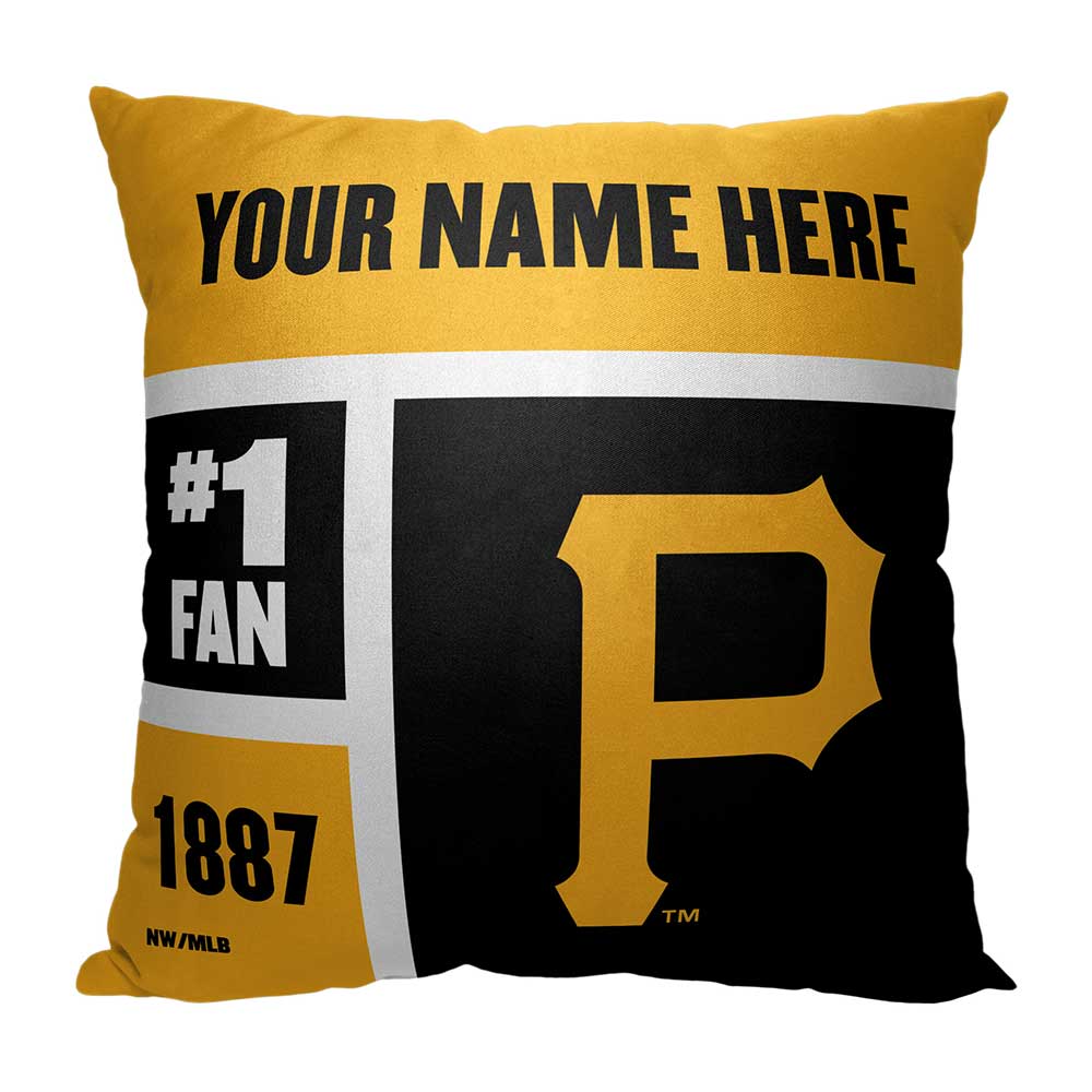 MLB Pittsburgh Pirates Colorblock Personalized Throw Pillow 18x18 Inches