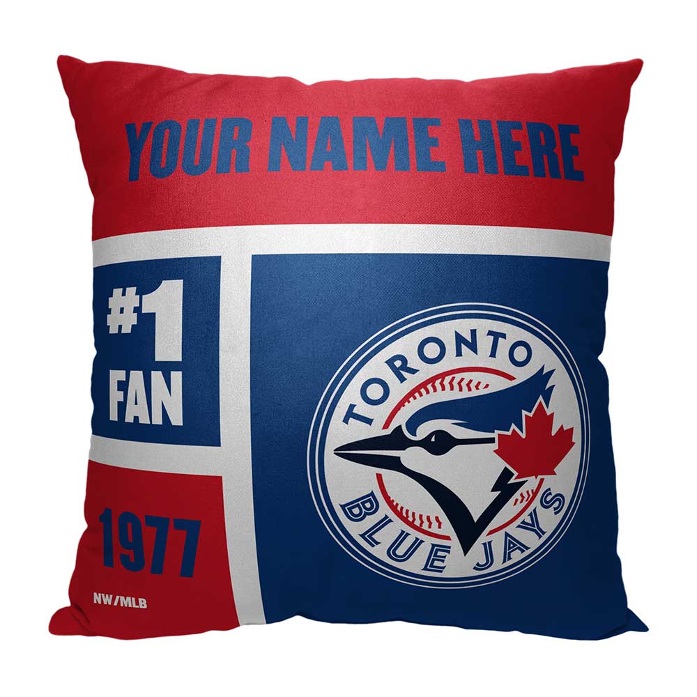 MLB Toronto Blue Jays Colorblock Personalized Throw Pillow 18x18 Inches