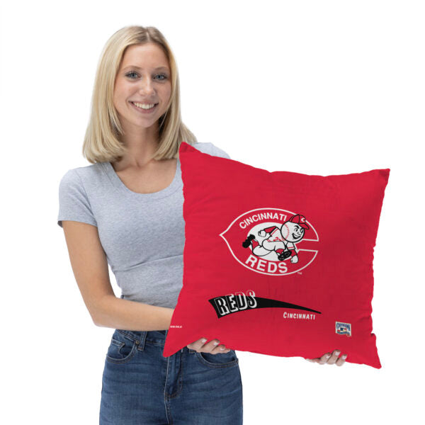 Cincinnati Reds MLB CC Throwback Throw Pillow 18x18 Inches