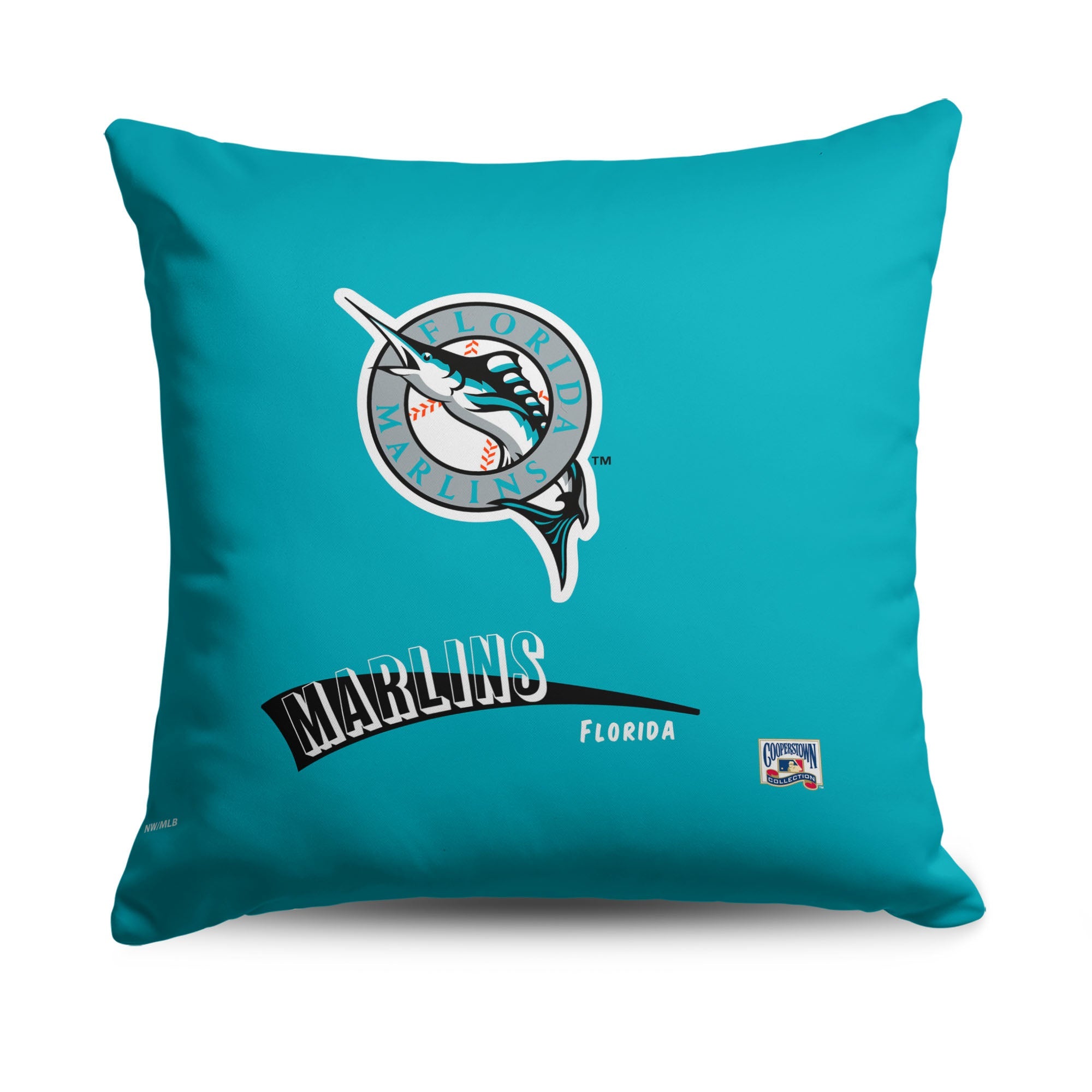 Miami Marlins MLB CC Throwback Throw Pillow 18x18 Inches
