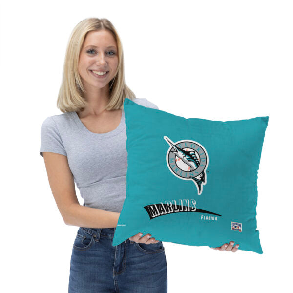 Miami Marlins MLB CC Throwback Throw Pillow 18x18 Inches