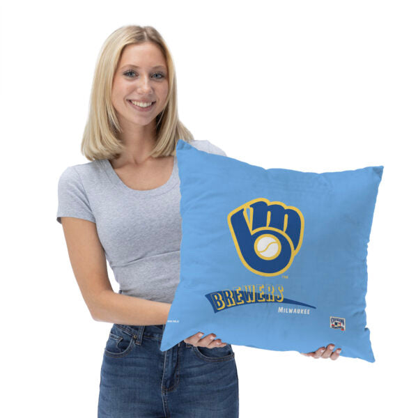 Milwaukee Brewers MLB CC Throwback Throw Pillow 18x18 Inches