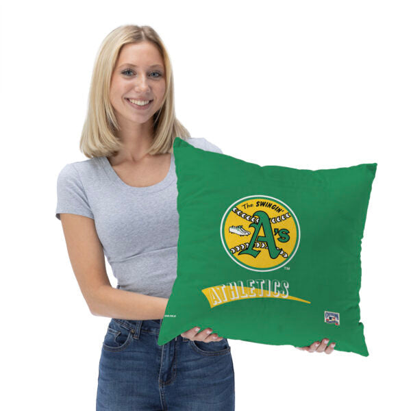 Oakland Athletics MLB CC Throwback Throw Pillow 18x18 Inches