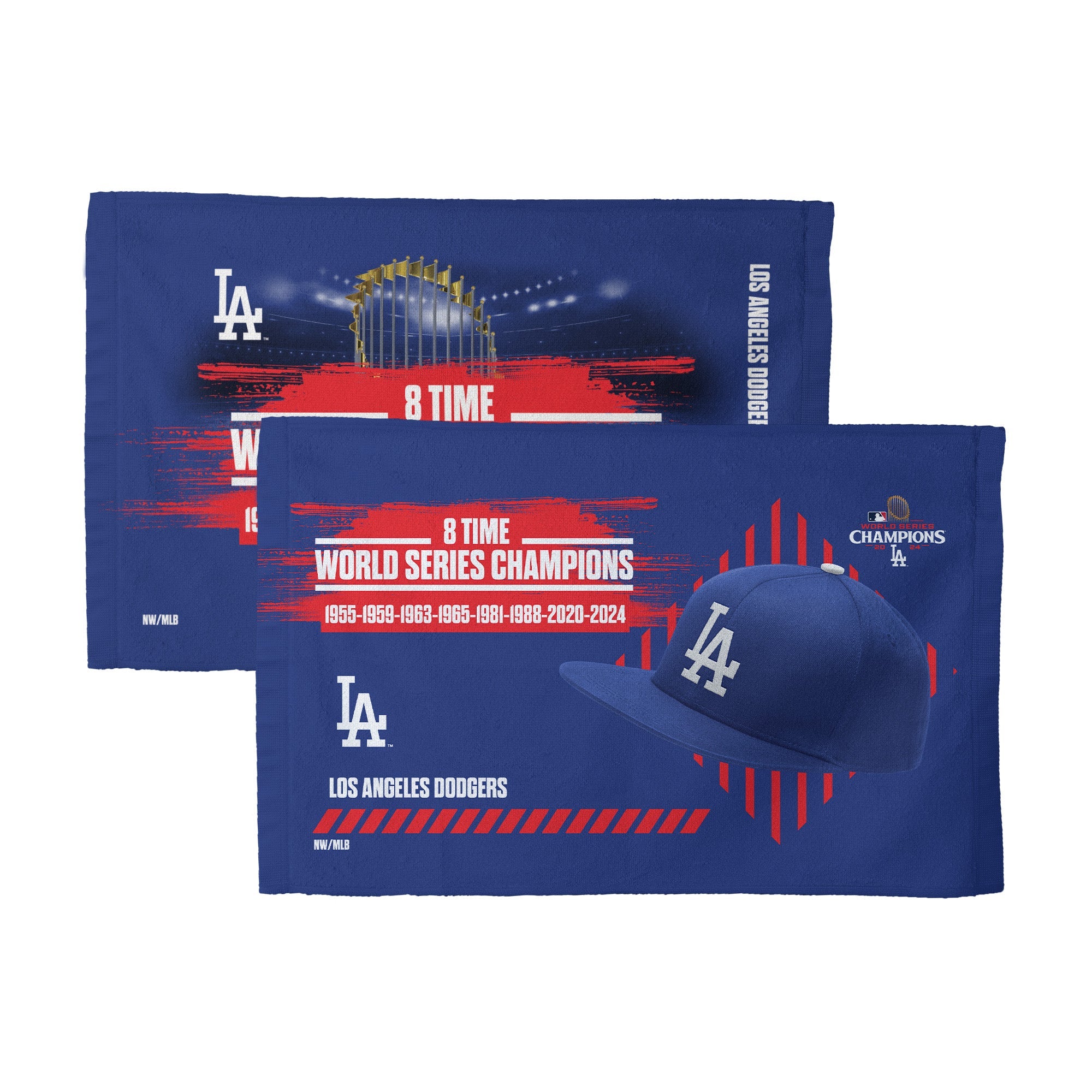 Los Angeles Dodgers 2024 MLB World Series Multi Champs Keepsake Fan Towel 2 Pack 16¡Á25 Inches