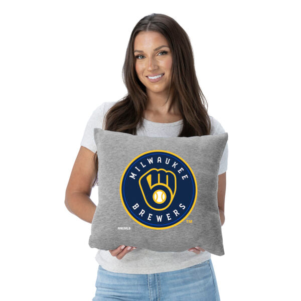 Milwaukee Brewers MLB Primary Sweatshirt Pillow 16 Inches