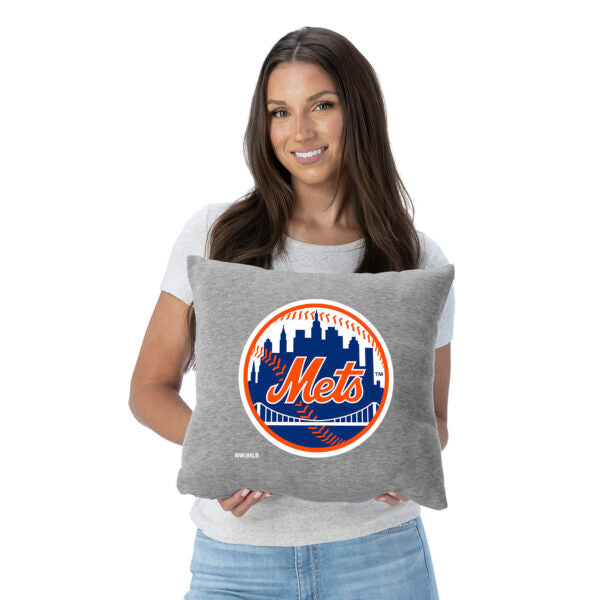 New York Mets MLB Primary Sweatshirt Pillow 16 Inches