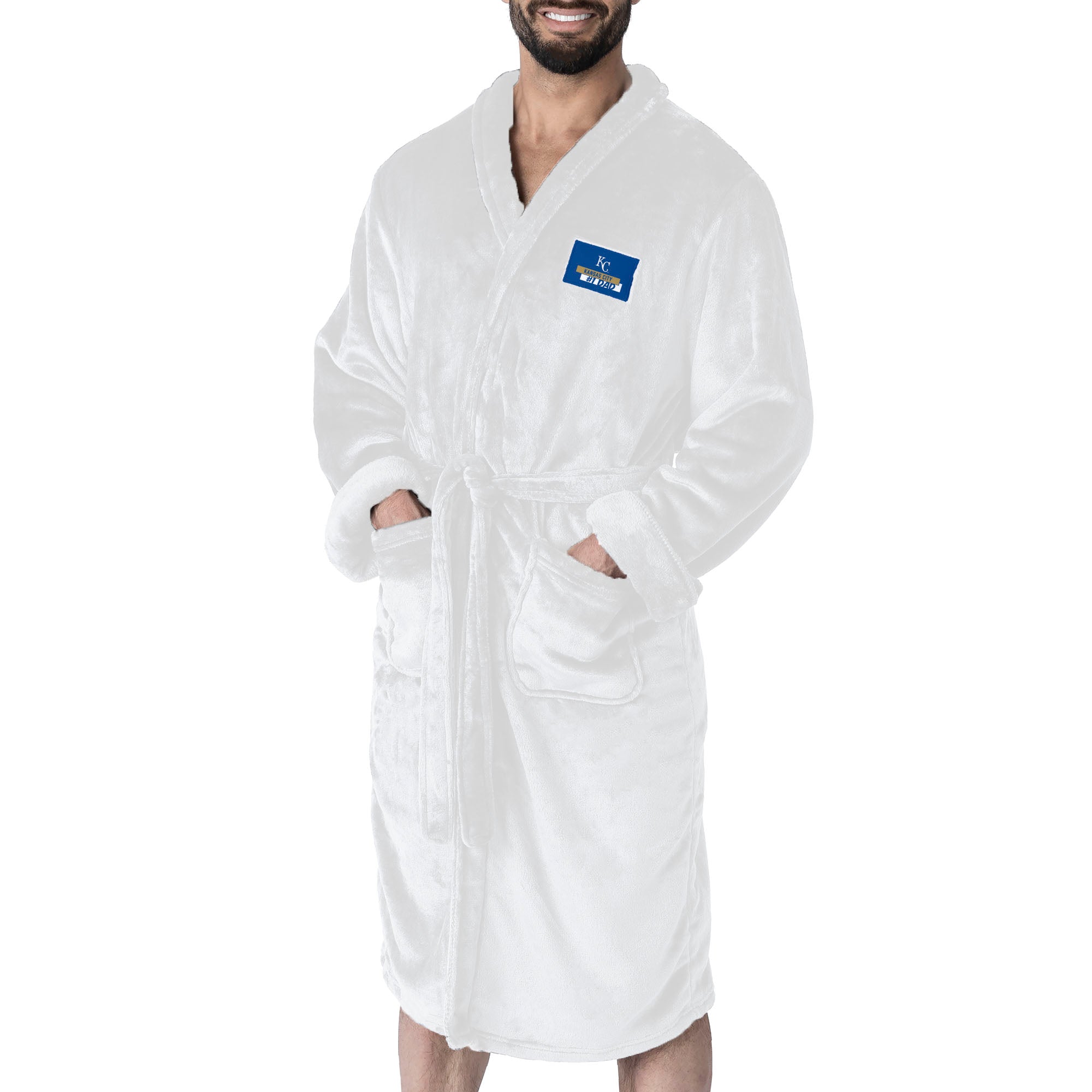Kansas City Royals #1 Dad Silk Touch Robe S/M White