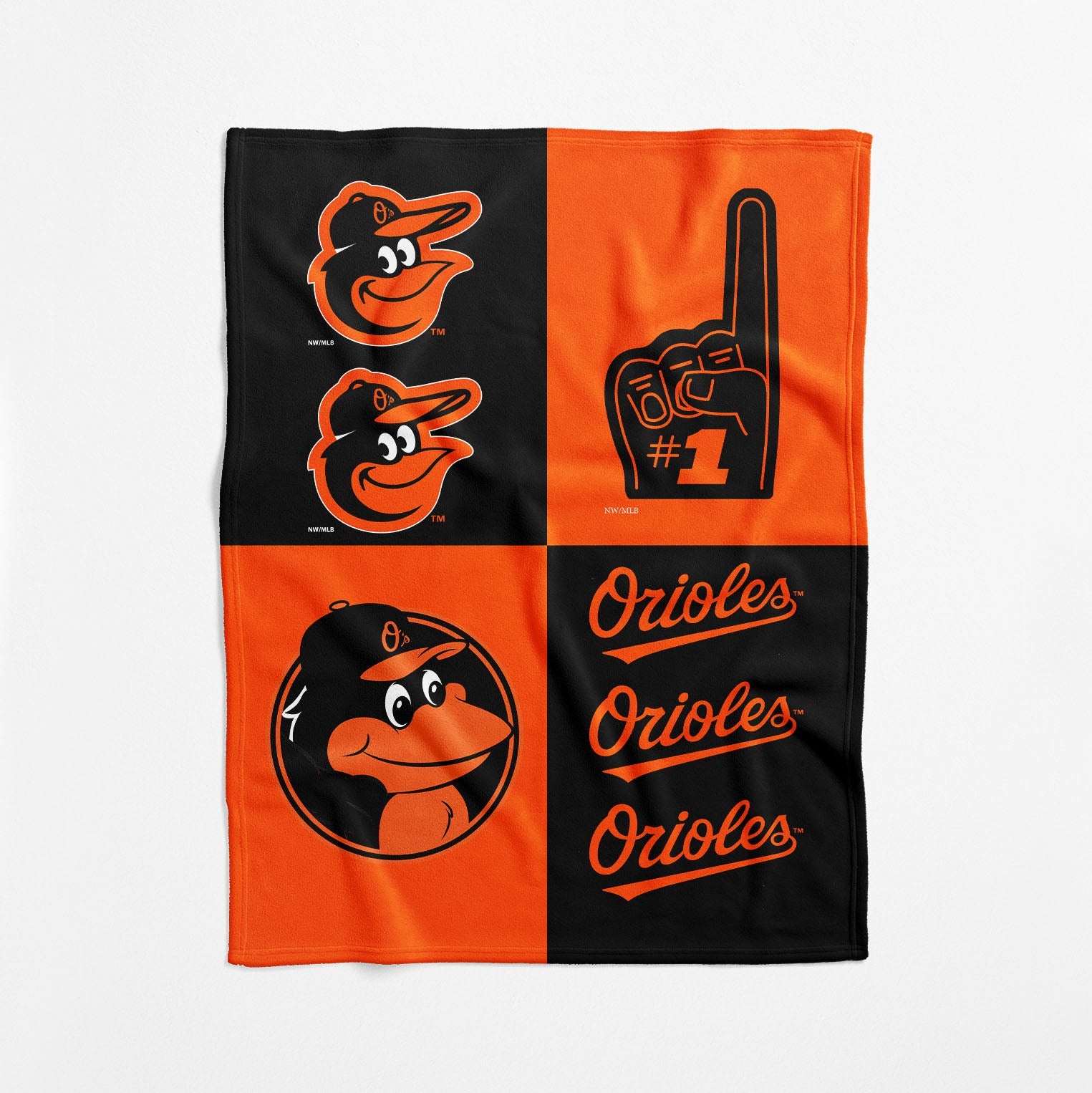 Baltimore Orioles MLB Domino Swaddle Blanket 40x50 inches