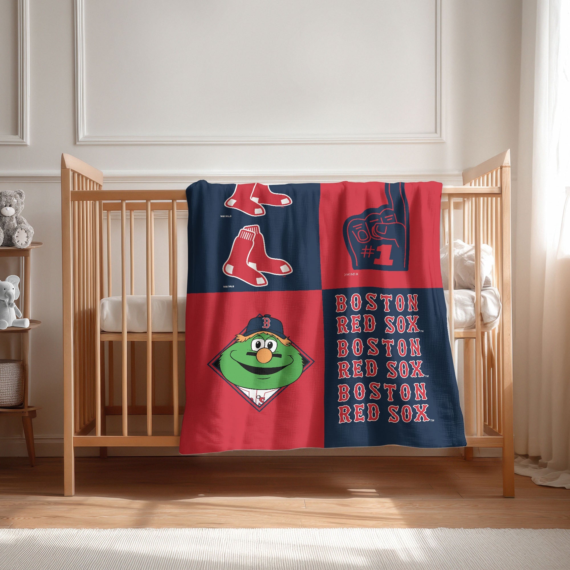 Boston Red Sox MLB Domino Swaddle Blanket 40x50 inches