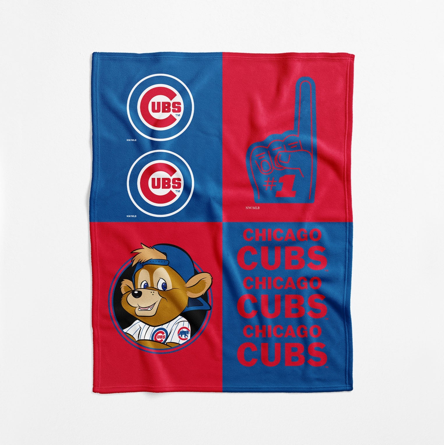 Chicago Cubs MLB Domino Swaddle Blanket 40x50 inches