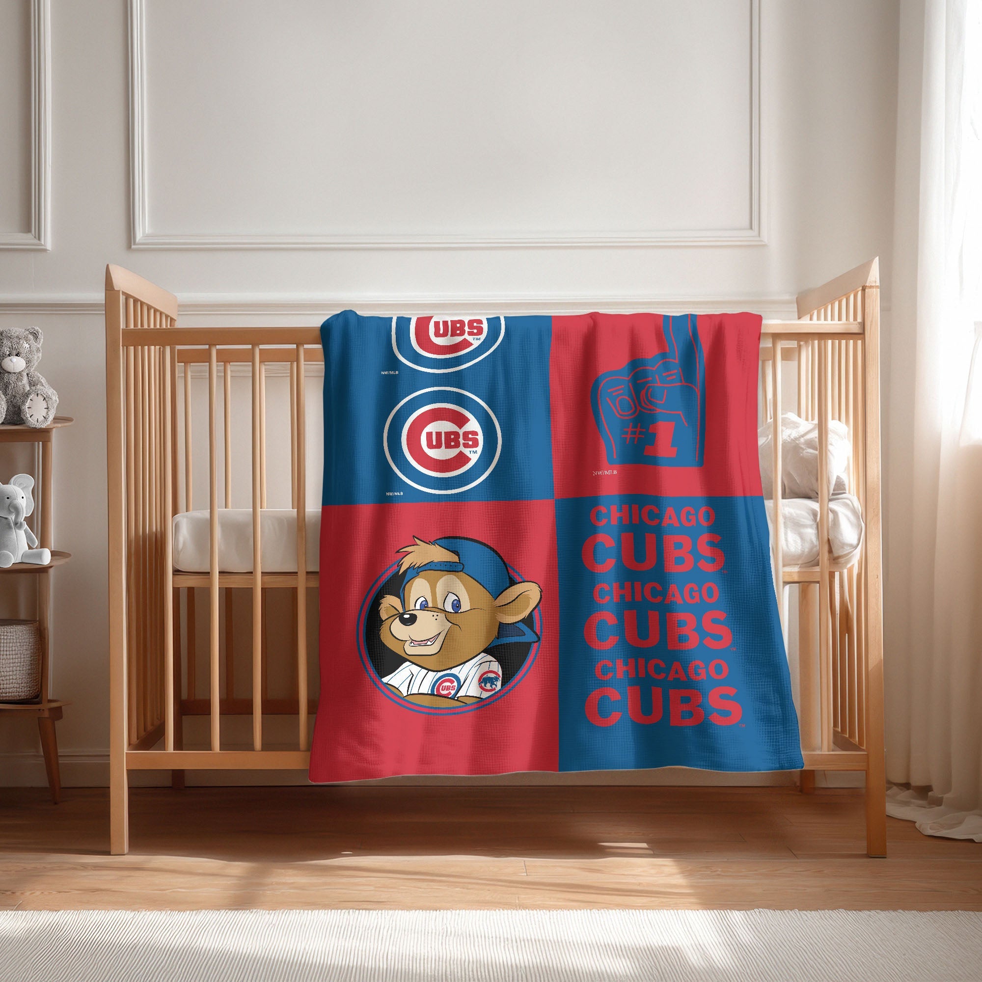 Chicago Cubs MLB Domino Swaddle Blanket 40x50 inches
