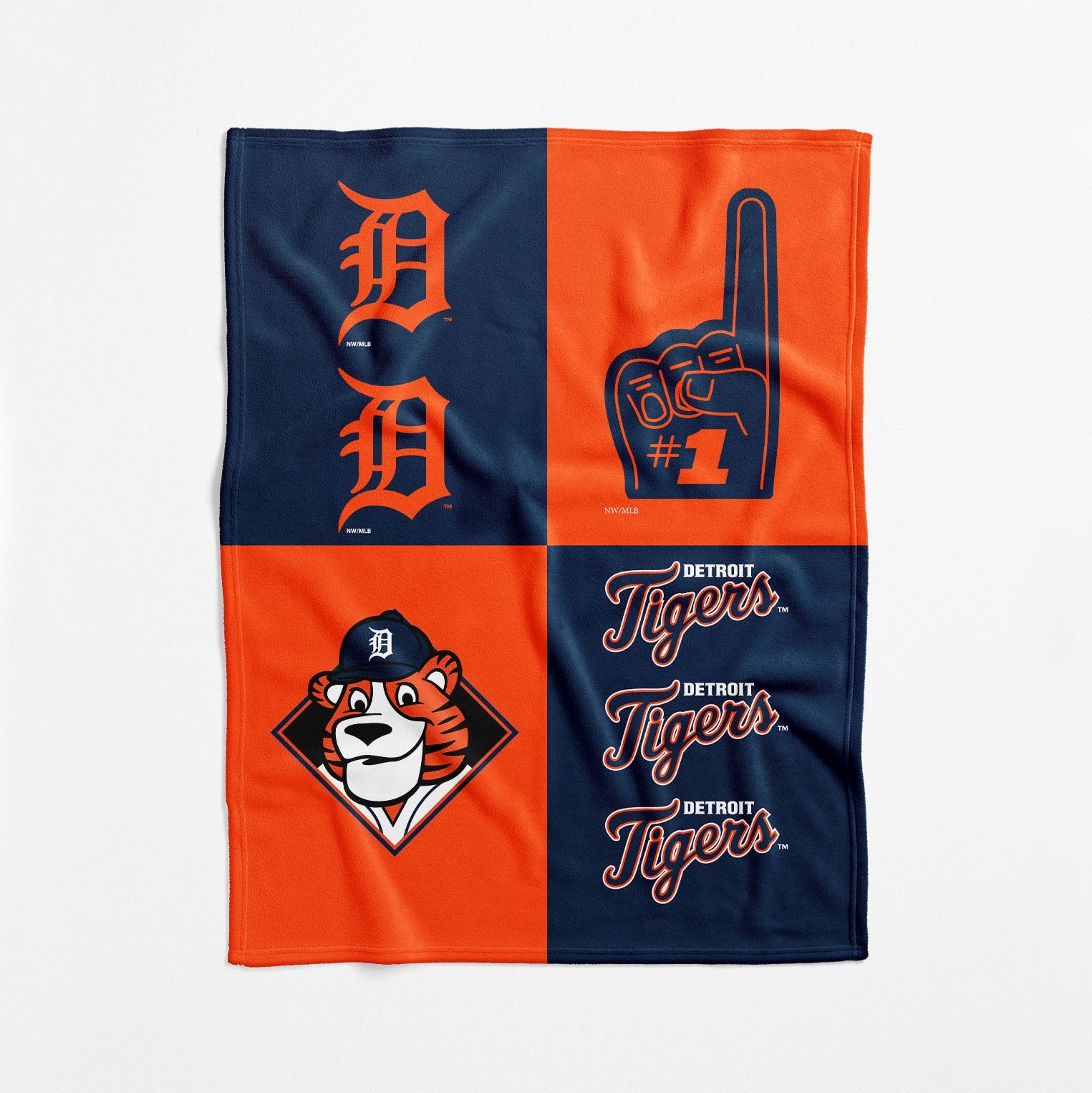 Detroit Tigers MLB Domino Swaddle Blanket 40x50 inches