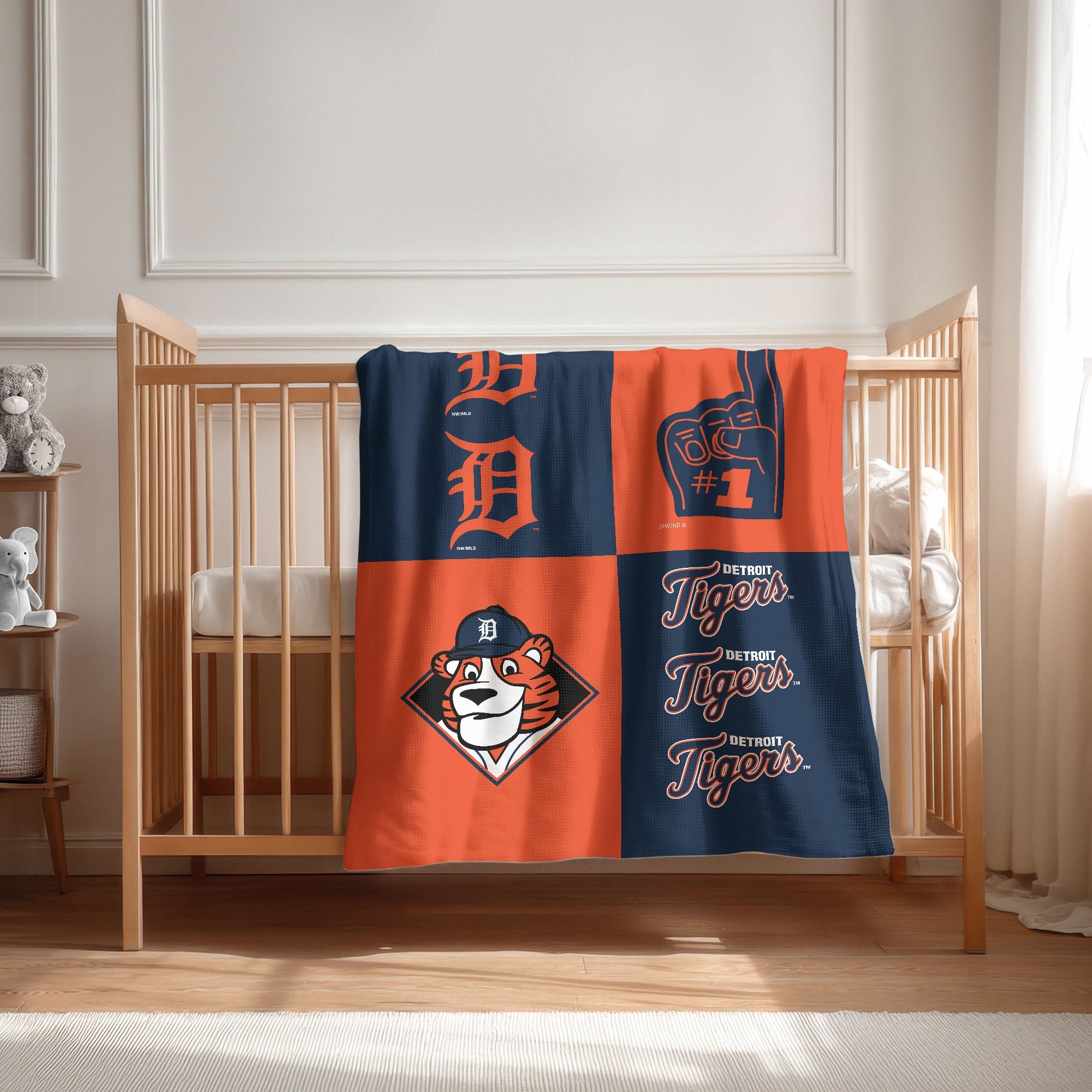 Detroit Tigers MLB Domino Swaddle Blanket 40x50 inches