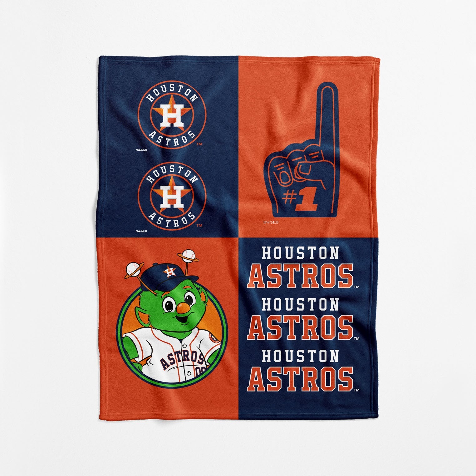 Houston Astros MLB Domino Swaddle Blanket 40x50 inches