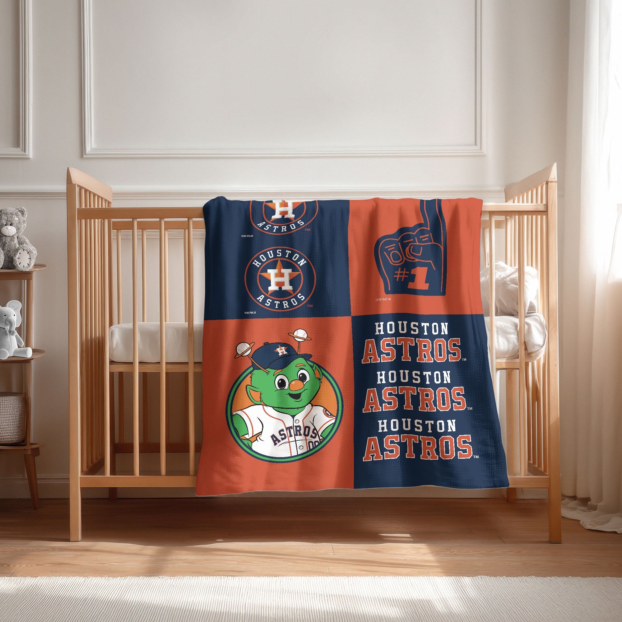 Houston Astros MLB Domino Swaddle Blanket 40x50 inches