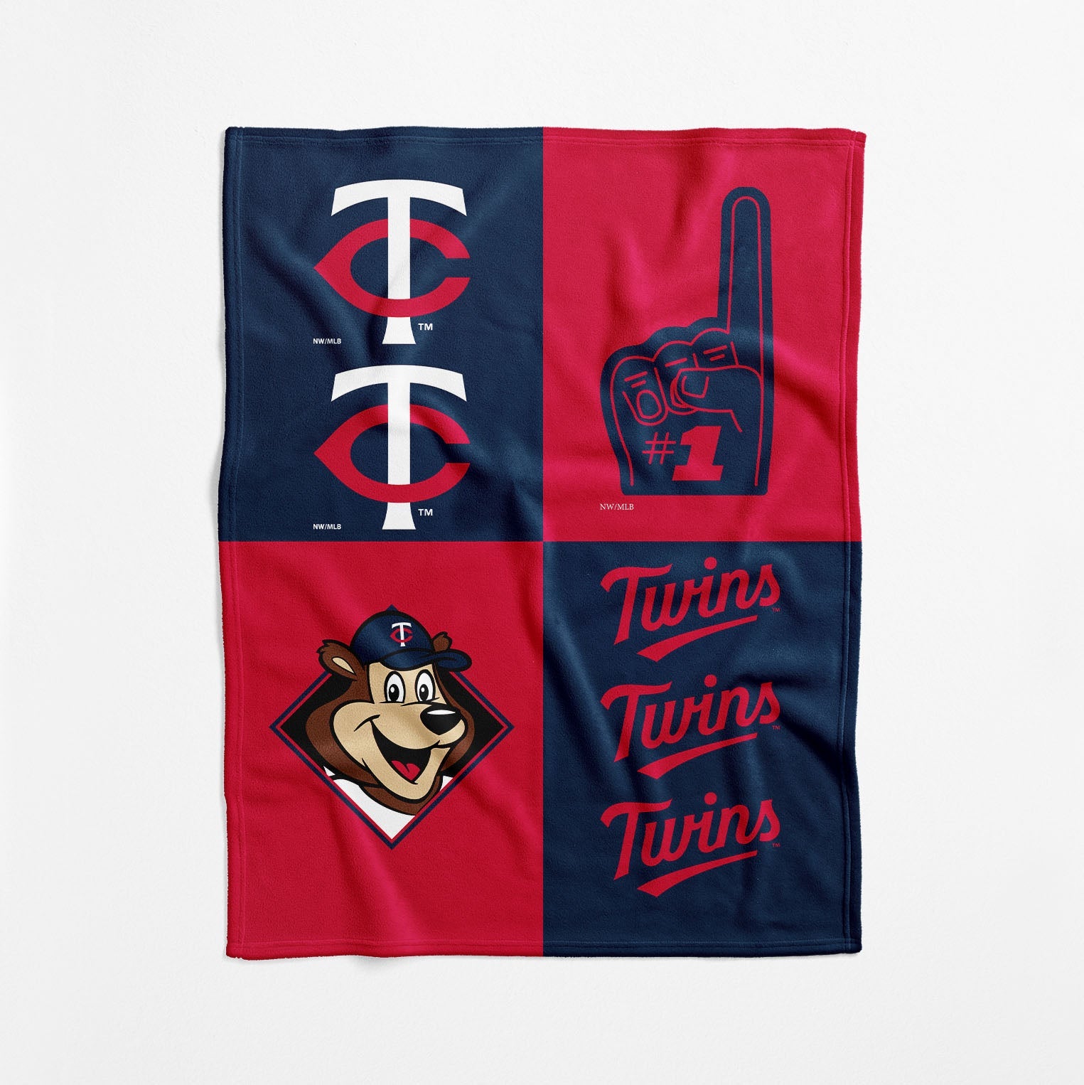 Minnesota Twins MLB Domino Swaddle Blanket 40x50 inches
