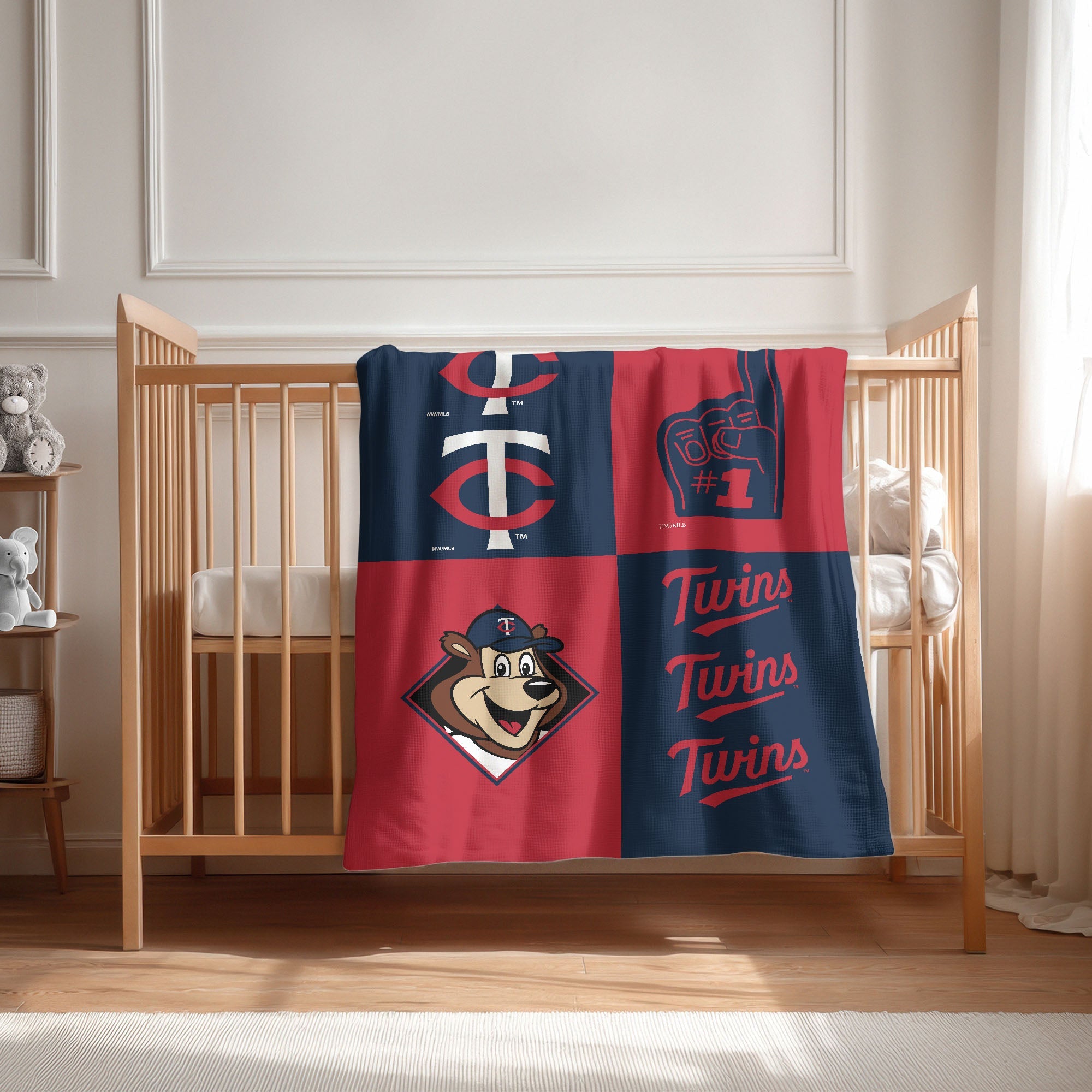 Minnesota Twins MLB Domino Swaddle Blanket 40x50 inches