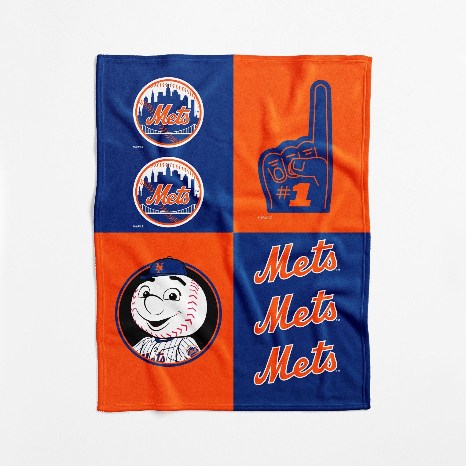 New York Mets MLB Domino Swaddle Blanket 40x50 inches