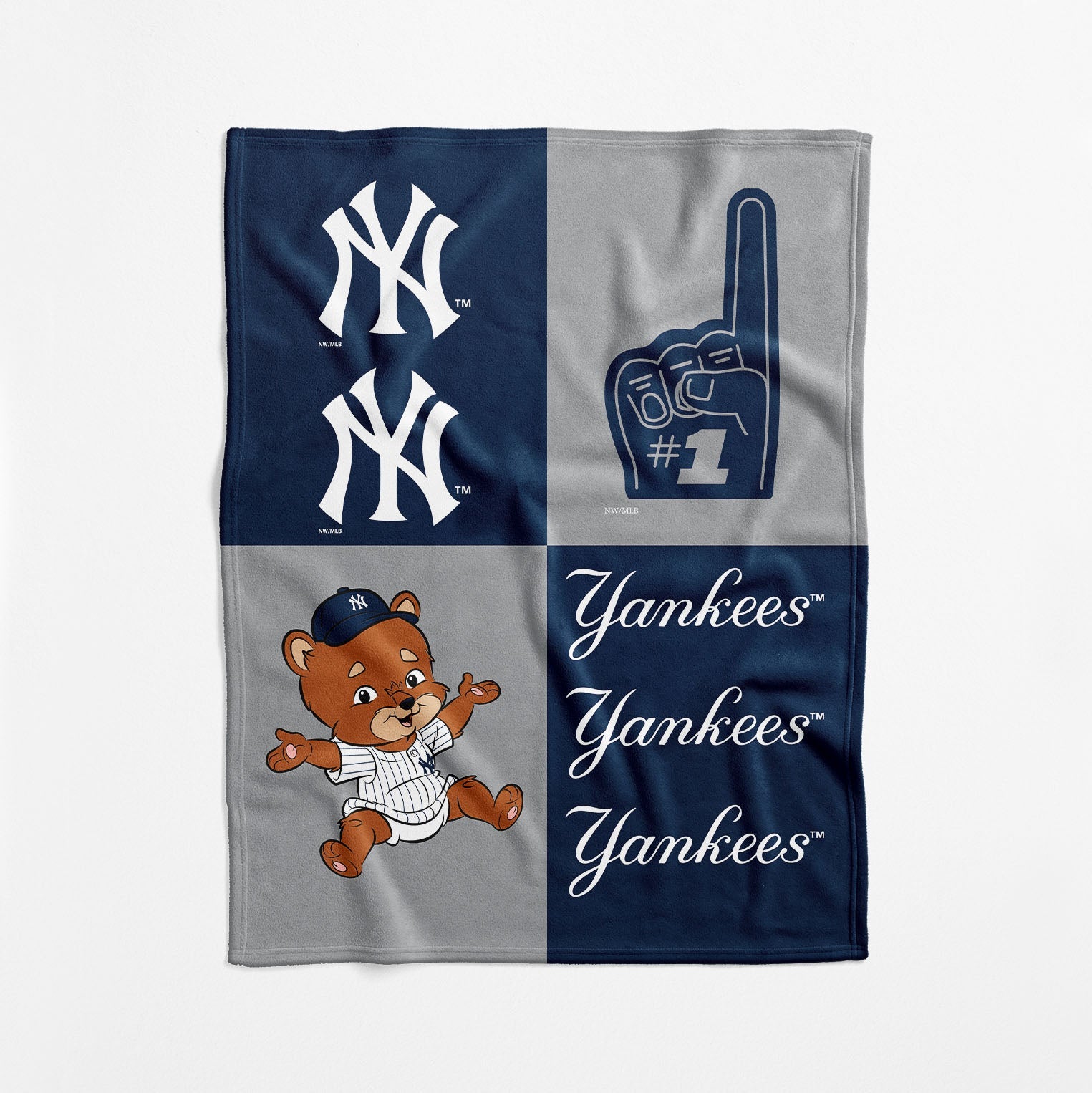 New York Yankees MLB Domino Swaddle Blanket 40x50 inches